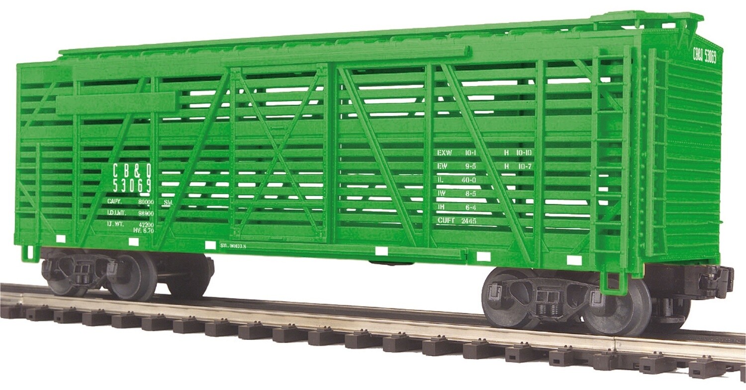 MTH20-94527 | O Gauge | Premier Steel Sided Stock Car | CB&amp;Q