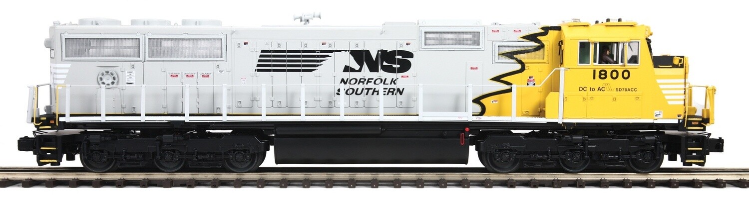 MTH20-21193-1 | O Gauge | Premier SD70Mac Diesel Engine w/Proto-Sound 3.0 (Hi-Rail Wheels) | Norfolk Southern (Yellow Bonnet)