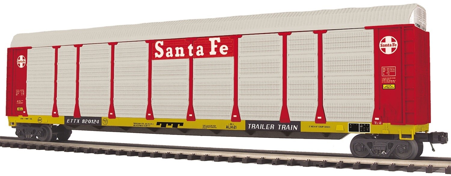 MTH20-95338 | O Gauge | Premier Corrugated Auto Carrier | Santa Fe