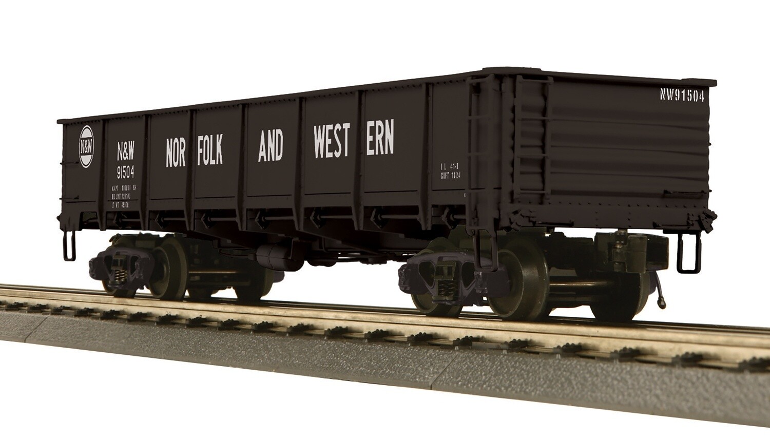MTH20-95482 | O Gauge | Premier 55 Ton All Steel Drop Bottom Gondola Car | Norfolk and Western