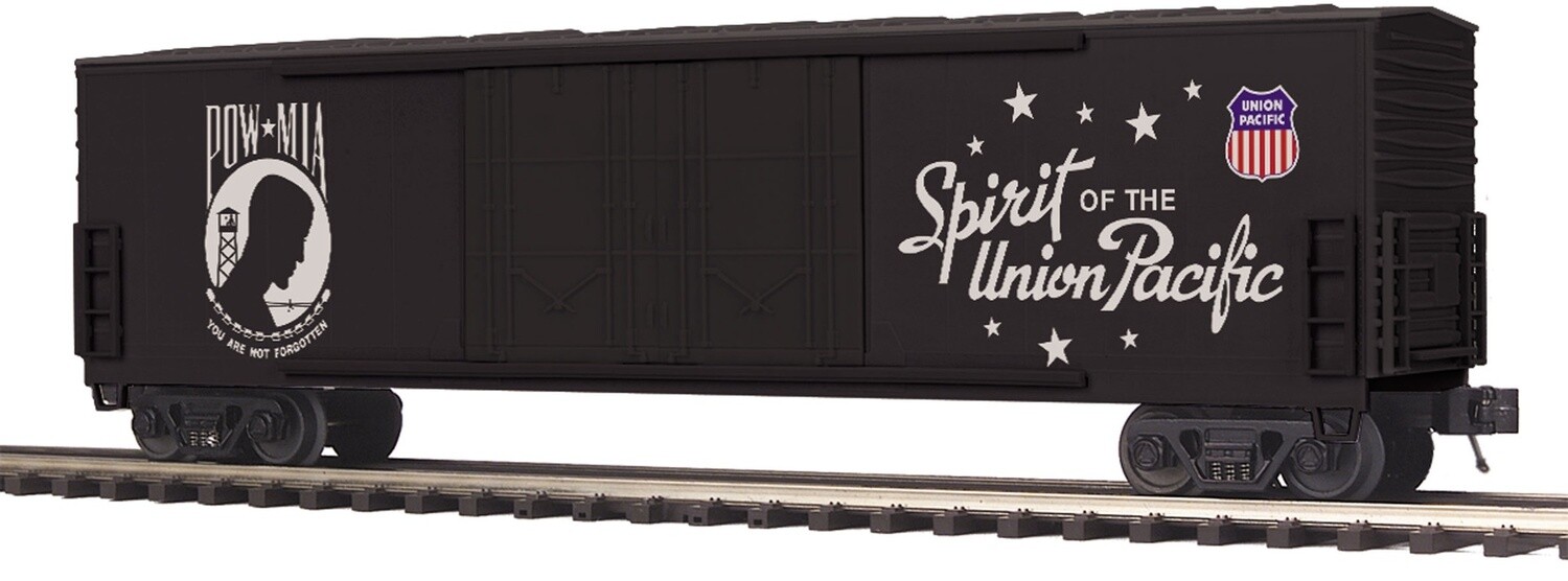 MTH20-93756 | O Gauge | Premier 50’ Dbl. Door Plugged Boxcar | Union Pacific (POW/MIA - UP Spirit)