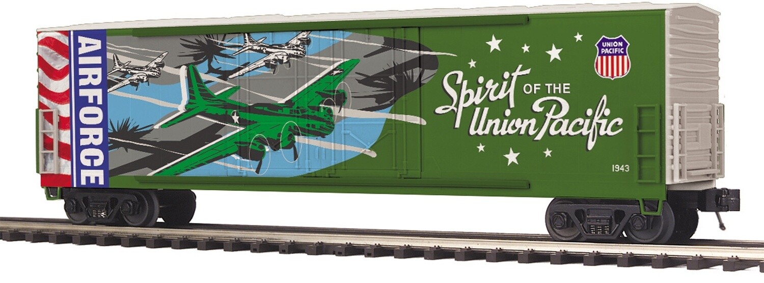 MTH20-93752 | O Gauge | Premier 50’ Dbl. Door Plugged Boxcar |  Union Pacific (Air Force - UP Spirit)