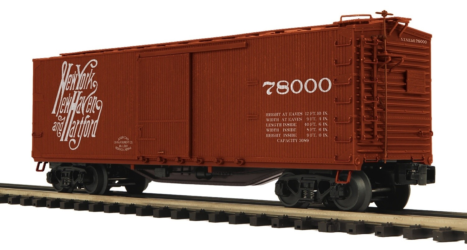 MTH20-99327 | O Gauge |  Premier 40’ USRA Double Sheathed Box Car | New York, New Haven &amp; Hartford