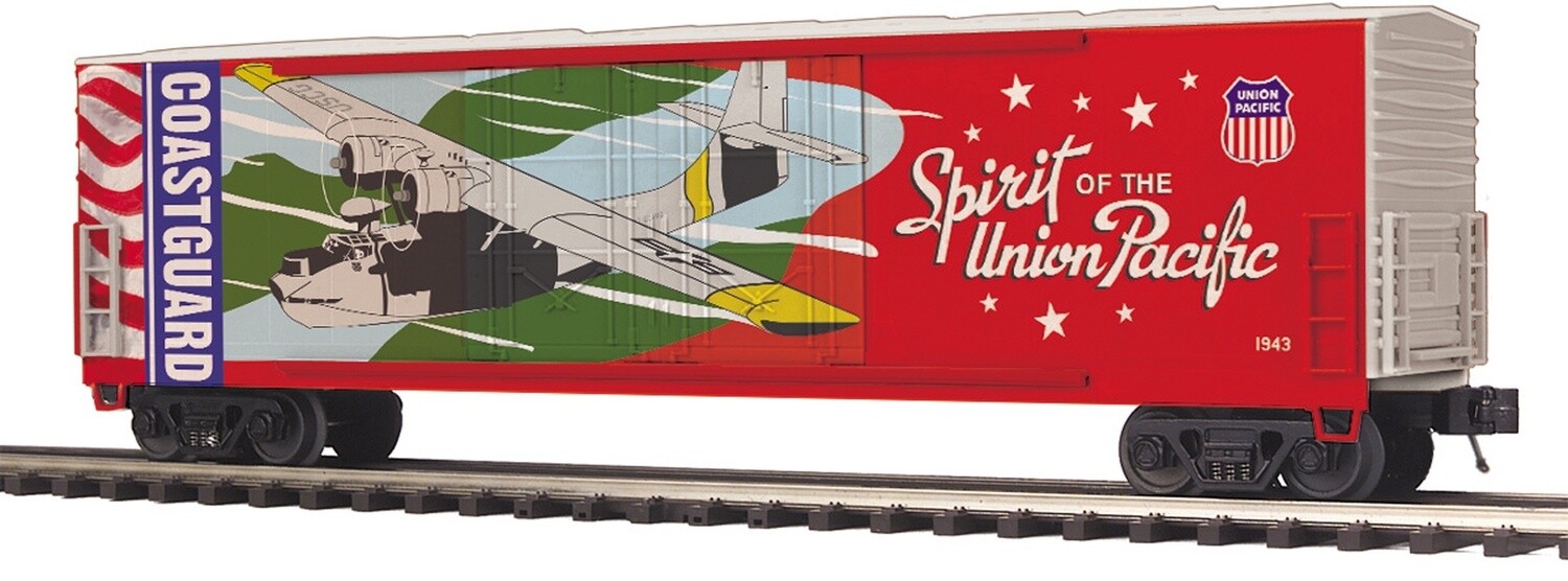 MTH20-93753 | O Gauge | Premier 50’ Dbl. Door Plugged Boxcar | Union Pacific (Coast Guard - UP Spirit)