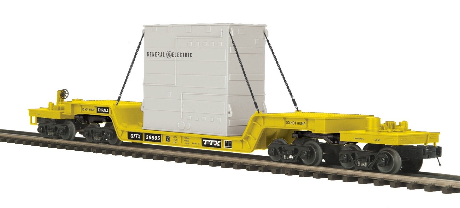 MTH20-98989 | O Gauge | 75' Depressed Flat Car w/Transformer | TTX