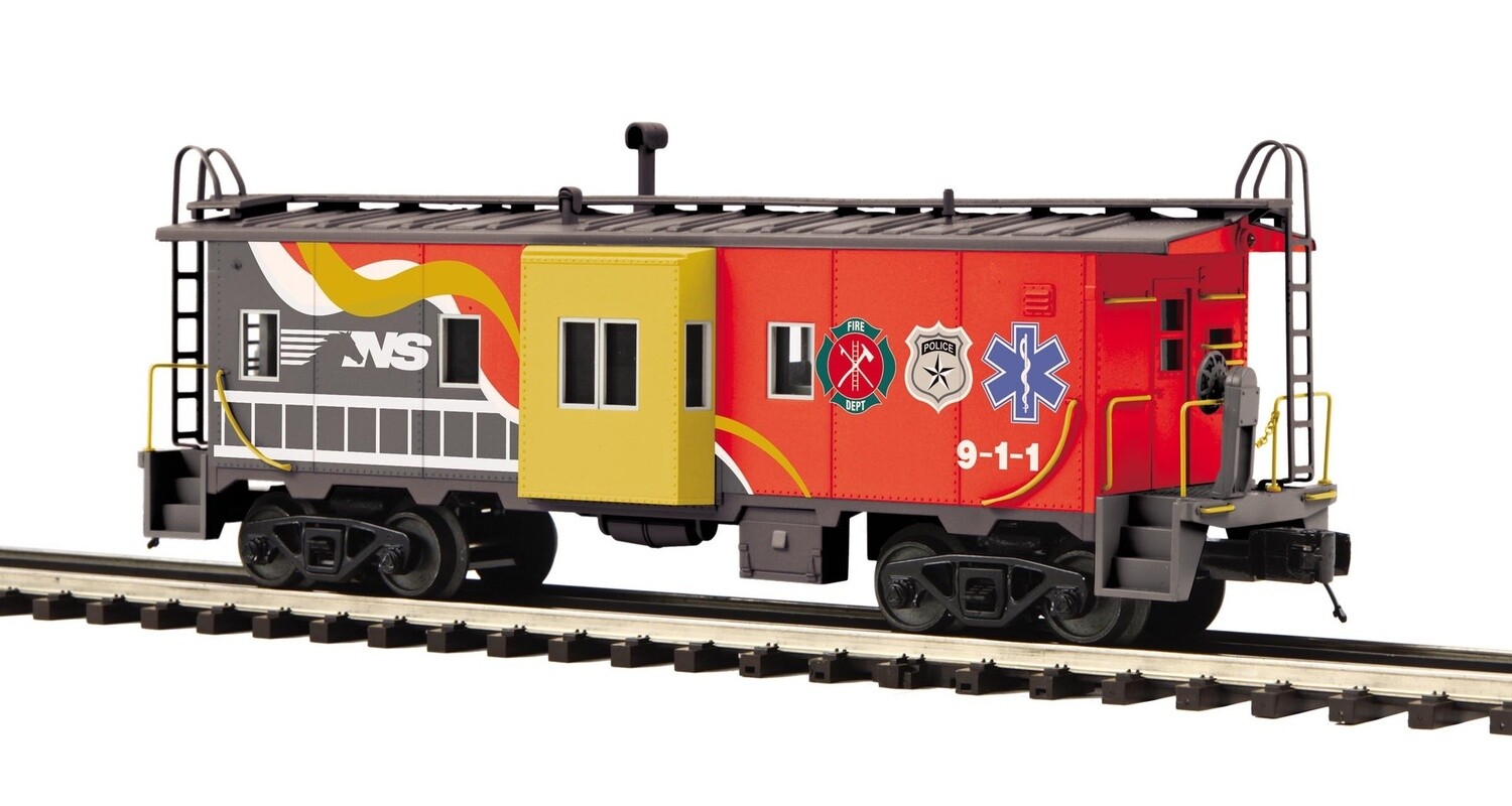 MTH20-91593 | O Gauge | Premier Bay Window Caboose | Norfolk Southern (First Responders)