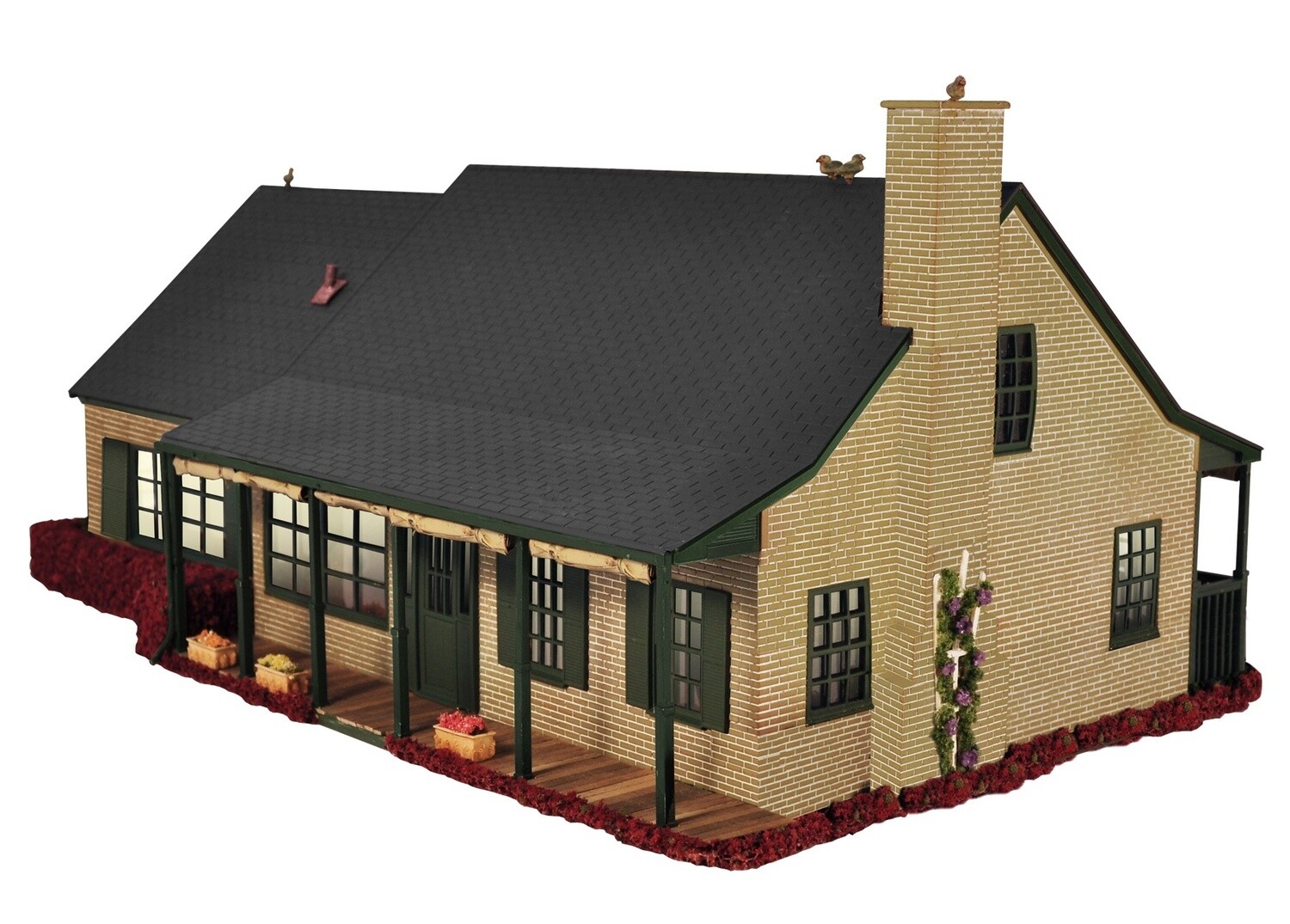 37916 - BEIGE BRICK SUBURBAN HOUSE DELUXE