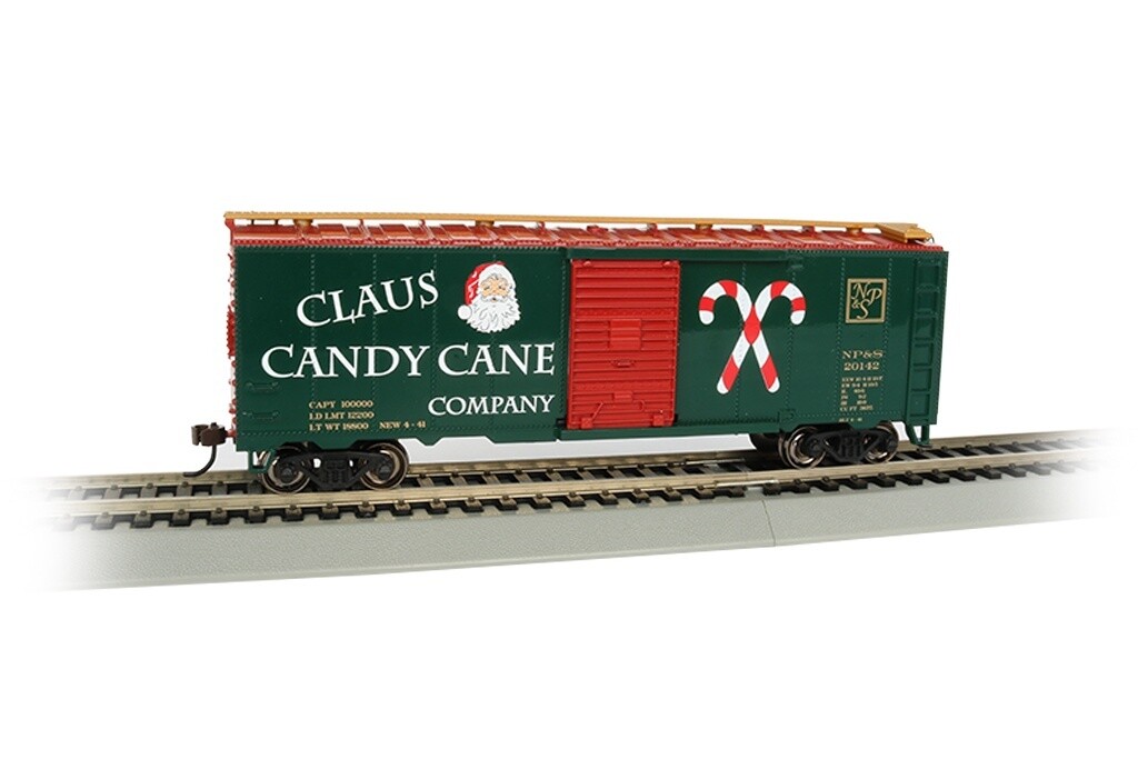 BAC17007 | HO | 40' BOX CAR | CLAUS CANDY CANE CO.
