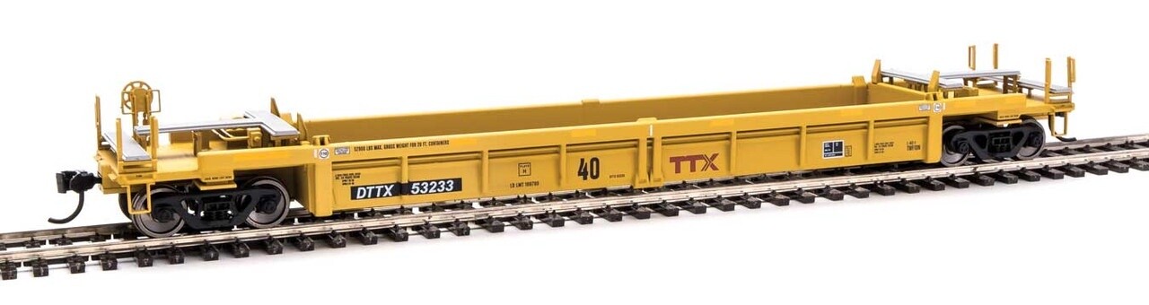 910-8405 | HO | Thrall Rebuilt 40' Well Car | Trailer-Train TTX 'Large Maroon' Logo DTTX #53233