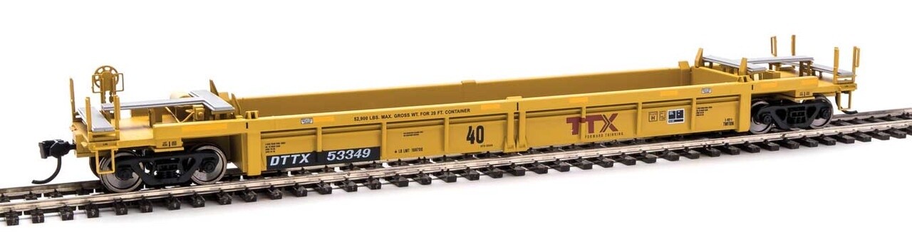 910-8419 | HO | Thrall Rebuilt 40' Well Car | Trailer-Train TTX 'Large Red TTX Forward Thinking' Logo DTTX #53349
