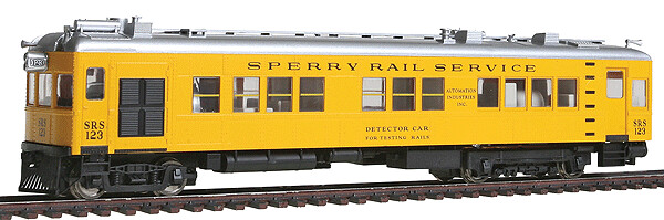 932-60750 | HO | 58' Sperry Rail Detector Car Standard DC | Sperry Rail Service #123 (1960s-Early 1980s Scheme; yellow, Roman Lettering) 932-60750 | HO | 58' Sperry Rail Detector Car Standard DC | Sperry Rail Service #123 (1960s-Early 1980s Scheme; yellow, Roman Lettering)