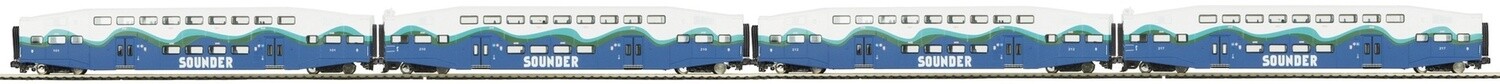 MTH20-61047 | O Gauge | Premier 4-Car Bombardier Passenger Set | Sounder