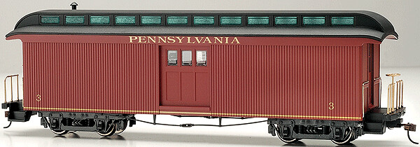 BAC26414 | On30 | TWO-DOOR BAGGAGE CAR | PENNSYLVANIA #3 W/LIGHTED INTERIOR