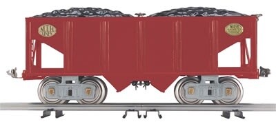 MTH10-2097 | STD Gauge | 200 Series Std. Gauge Hopper Car Light Red w/Brass car no.