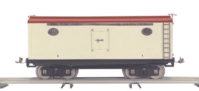 MTH10-2048 | STD Gauge | 200 Series Std. Gauge Reefer Car | Ivory &amp; Red w/Nickel