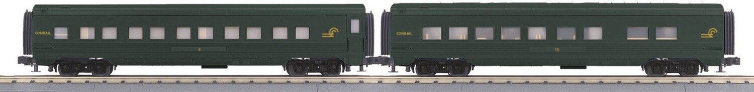 MTH30-67605 | O Gauge | RailKing 2-Car 60' Streamlined Sleeper/Diner | Conrail