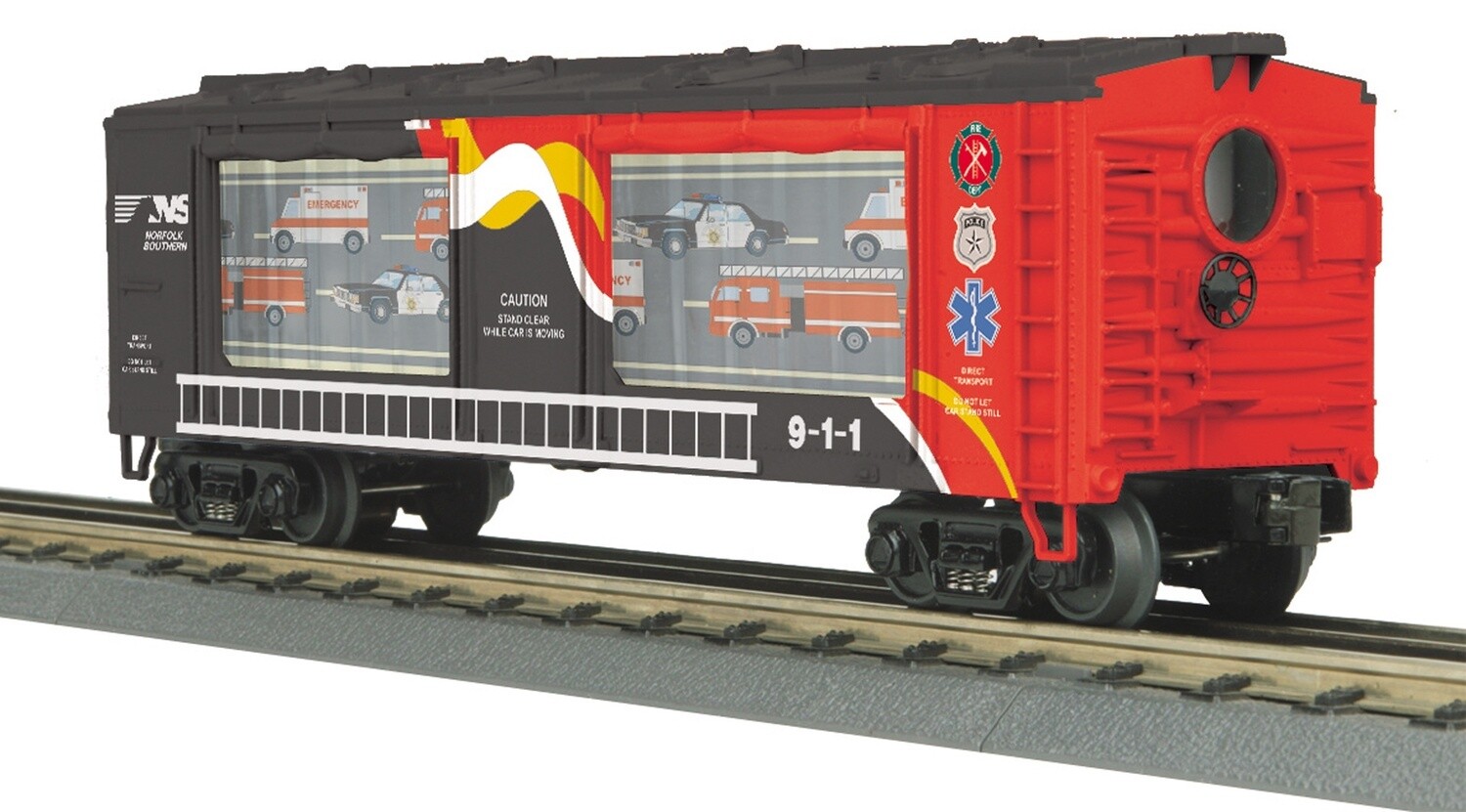 MTH30-79526 | O Gauge | RailKing Operating Action Car | Norfolk Southern (First Responders)
