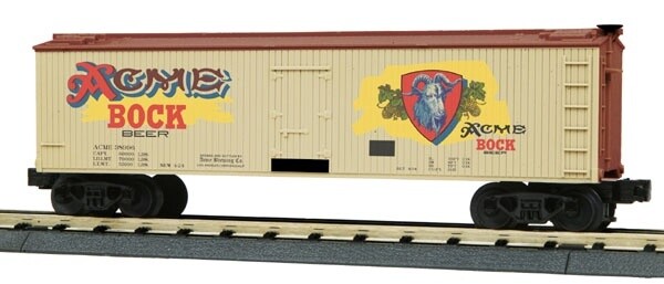 MTH30-78036 | O Gauge | RailKing 40' Woodsided Reefer Car | Acme Bock Beer Car No. 38996