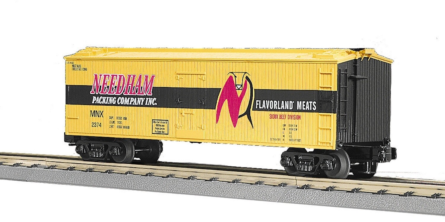 MTH30-7815 | O Gauge | RailKing 40' Woodsided Reefer Car |  Needham Packing Car # 2374