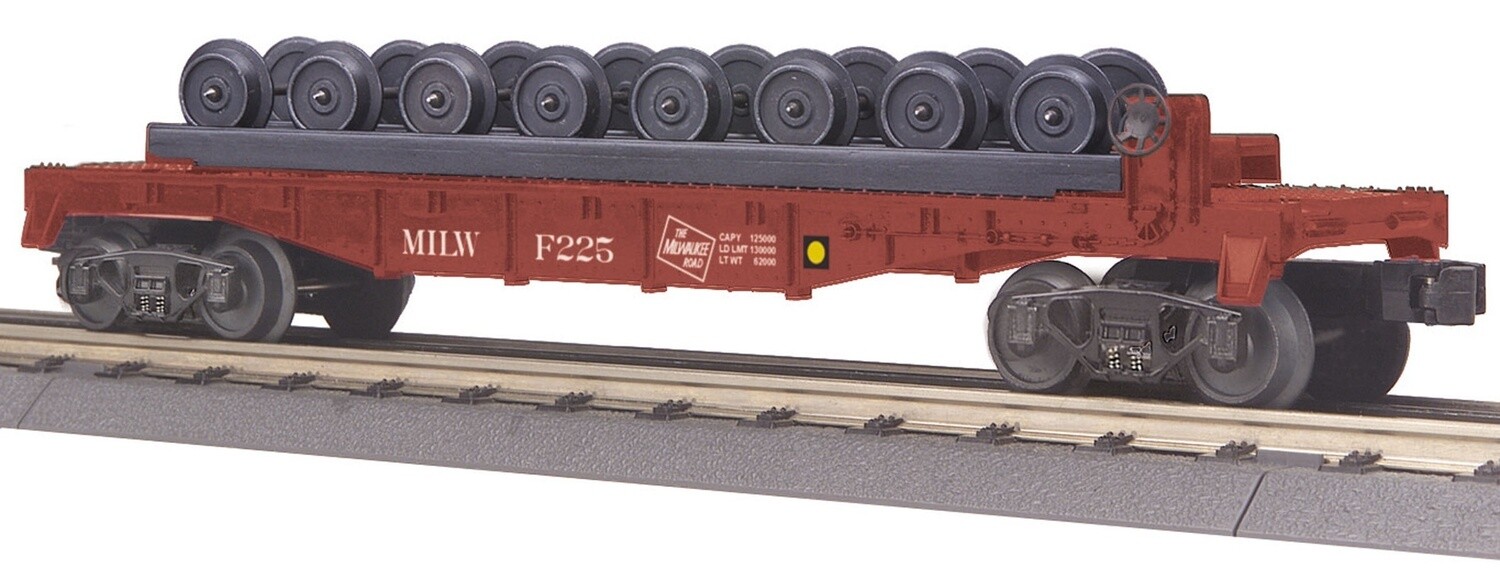 MTH30-76367 | O Gauge | RailKing Flat Car w/Wheel Set | Milwaukee Road