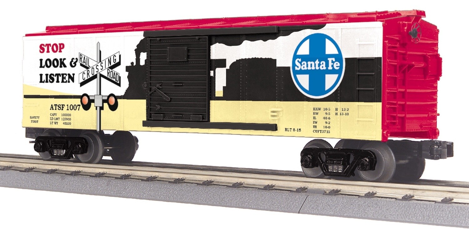 MTH30-74829 | O Gauge | RailKing Box Car w/Blinking LEDs |  Santa Fe