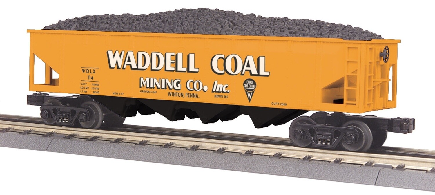 MTH30-79424 | O Gauge | RailKing Hopper Car w/Operating Coal Load | Waddell Coal