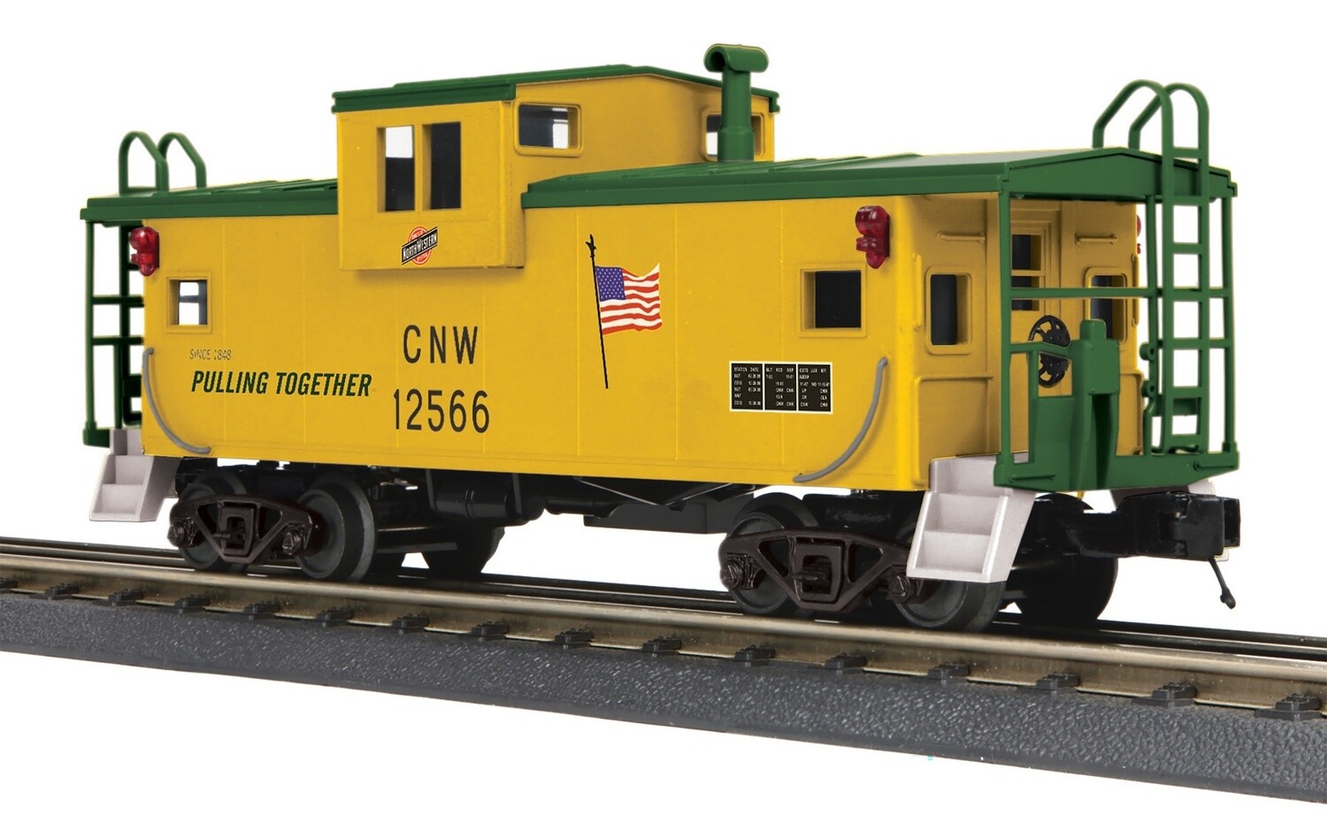 MTH30-77369 | O Gauge | Rugged Rails Extended Vision Caboose | Chicago North Western