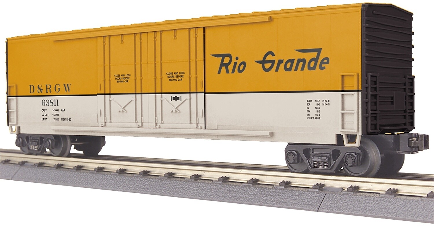 MTH30-71054 | O Gauge | RailKing 50’ Double Door Plugged Boxcar | Denver Rio Grande