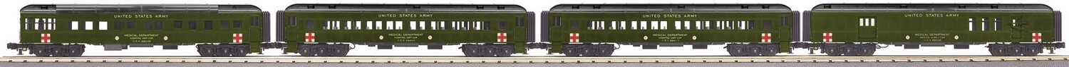 MTH30-69255 | O Gauge | RailKing 4-Car 60' Madison Passenger Set | US Army