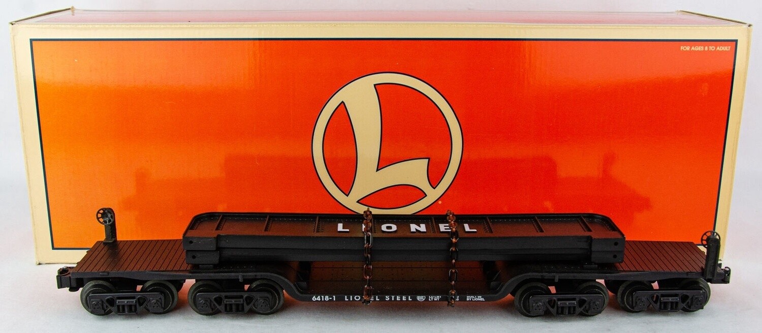 26971 | O Gauge | 16 Wheel Depressed-Center Flatcar With Steel Load