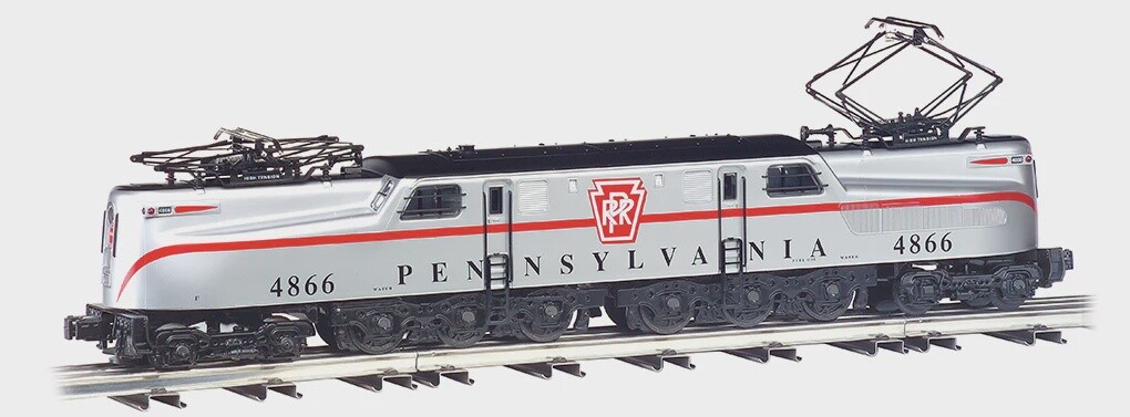 BAC 41853 | O Gauge | Pennsylvania Silver Single Stripe GG-1 Electric Loco #4866