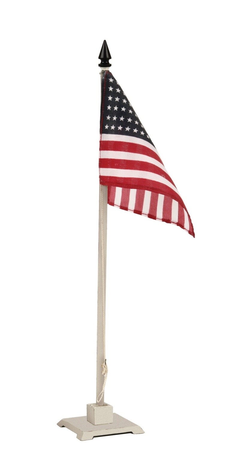 11-90067 | STD Gauge | Std. Gauge #89 Flag Pole &amp; Base White (American Flag)