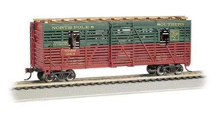 BAC19704 - HO CHRISTMAS 40' STOCK CAR ANMTD
