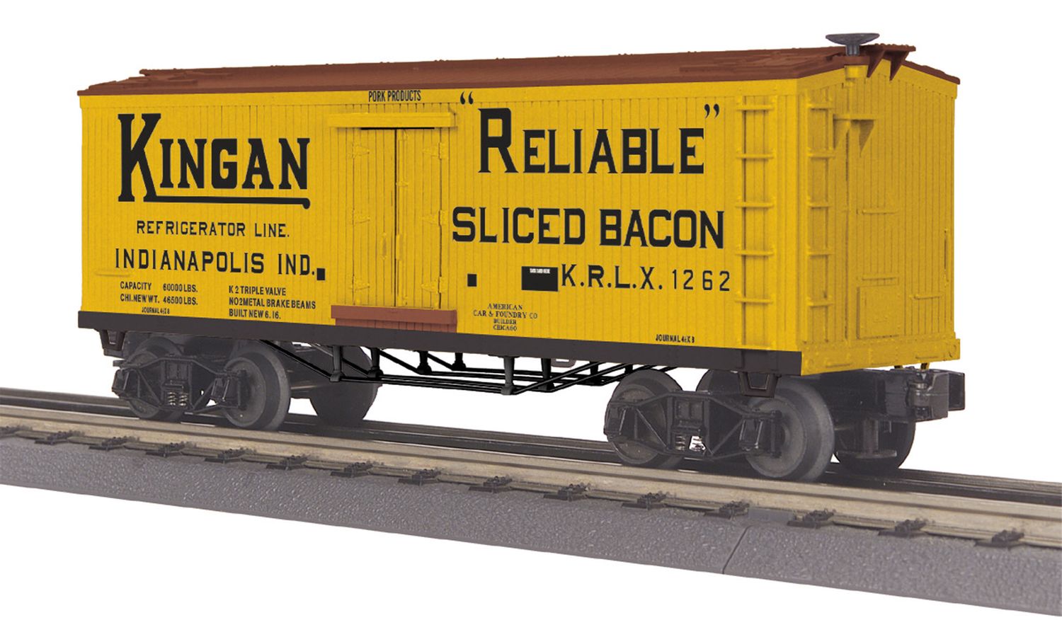 MTH30-78185 | O Gauge | RailKing 19th Century Reefer Car | Kingan Refrigerator Line