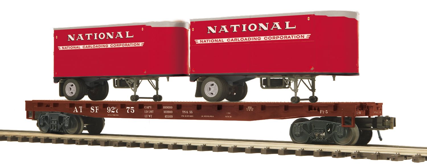 MTH20-95309 | O Gauge | Premier Flat Car w/(2) PUP Trailers