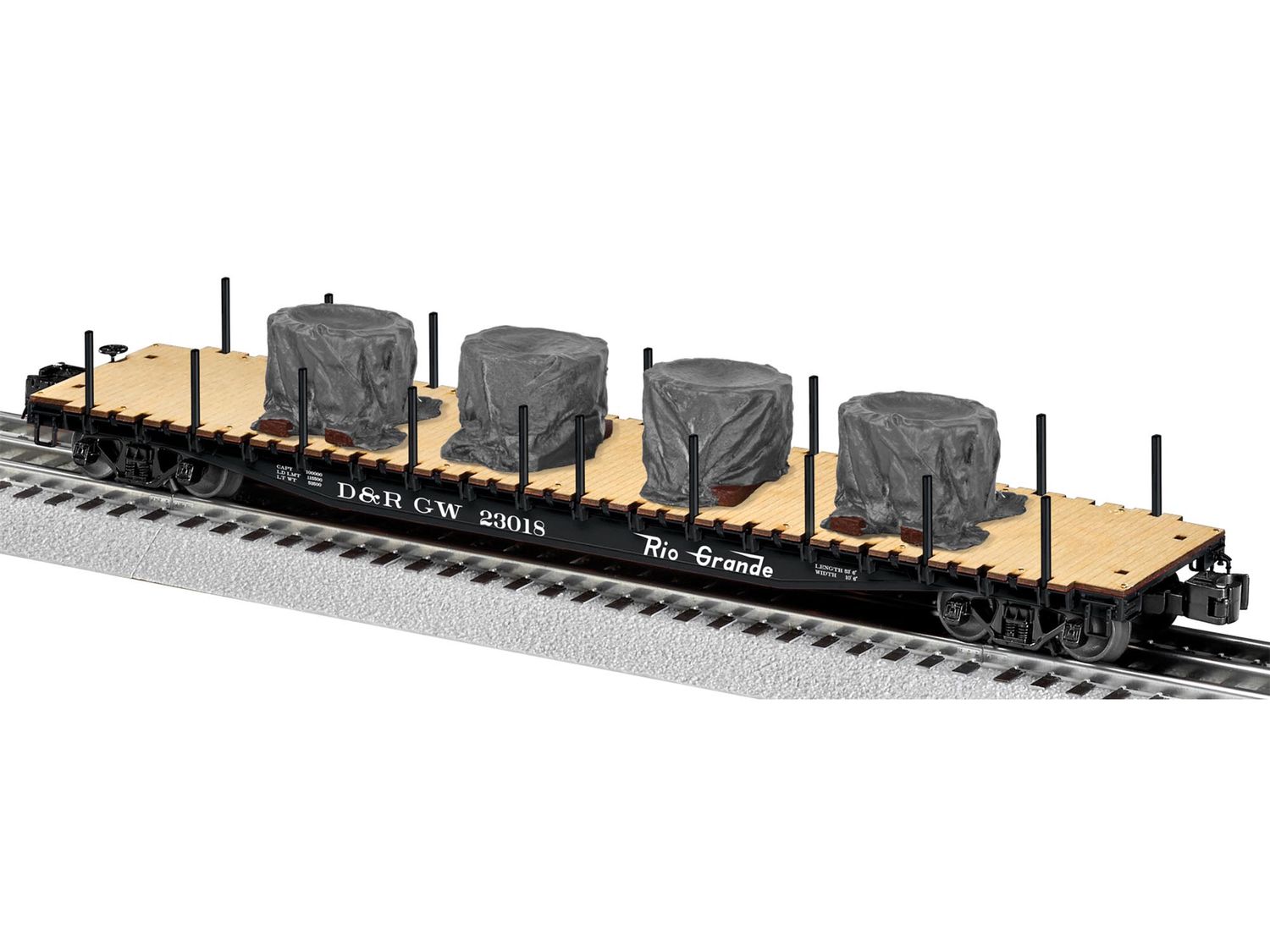 82704 - RIO GRANDE POS-4 FLATCAR #23018 W/LOAD