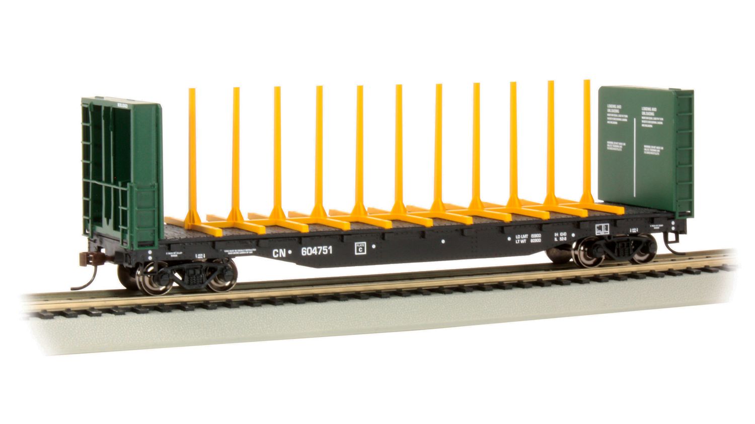 BAC12902 | HO | 52' CENTER-BEAM FLATCAR | CANADIAN NATIONAL #604751