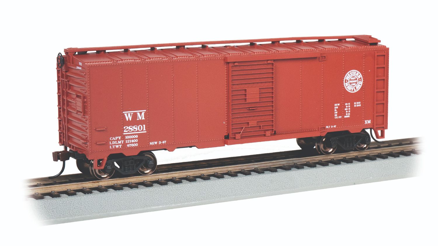 BAC15015 | HO | 40' STEAM ERA BOXCAR | WESTERN MARYLAND® #28801