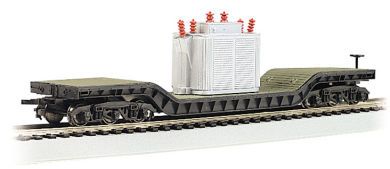 BAC18348 | HO | 52' CENTER-DEPRESSED FLAT CAR | WITH TRANSFORMER