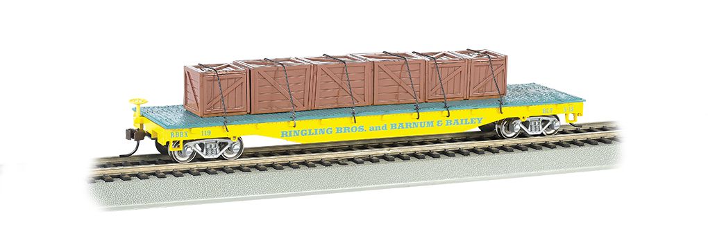 BAC16605 | HO | RINGLING BROS. &amp; BARNUM &amp; BAILEY™ - FLAT CAR W/ CRATES, YELLOW