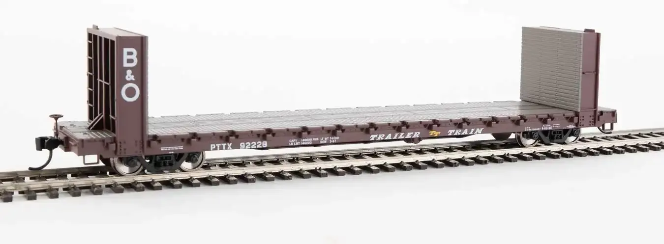 910-5814 | HO | 60' PULLMAN-STANDARD BULKHEAD FLATCAR | TRAILER-TRAIN WITH B&amp;O BULKHEADS