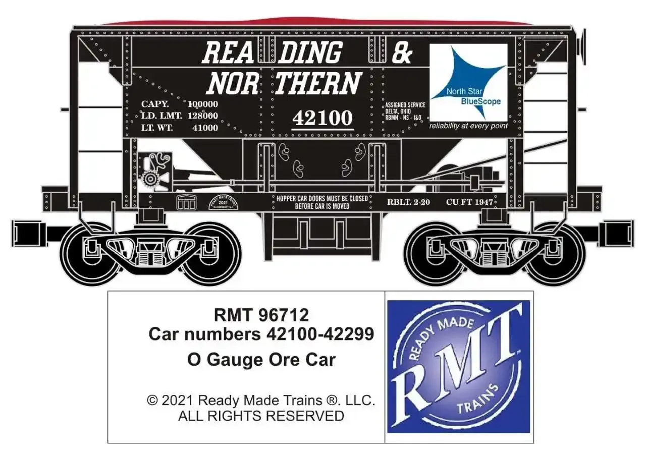 RMT-96712 - O - ORE CAR READING &amp; NORTHERN