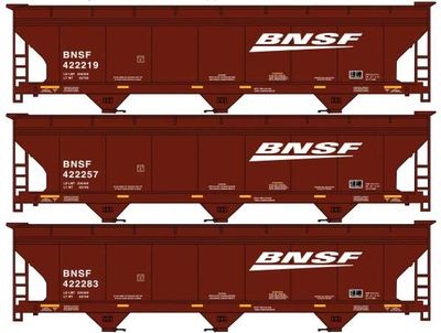 ACU8177 - HO - BNSF 3-Bay Covered Hopper 3-Pack