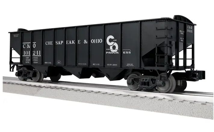 2542219 - O - C&amp;O 3-Bay Hopper 101241 w/Peaked Ends
