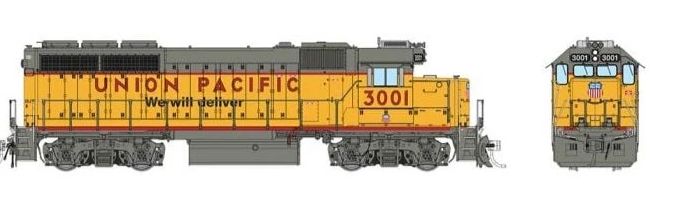 606-40030 - HO - UP EMD GP40 3001