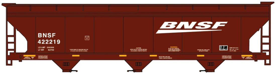 ACU81771-283 - HO - BNSF 3-Bay ACF Hopper 422283