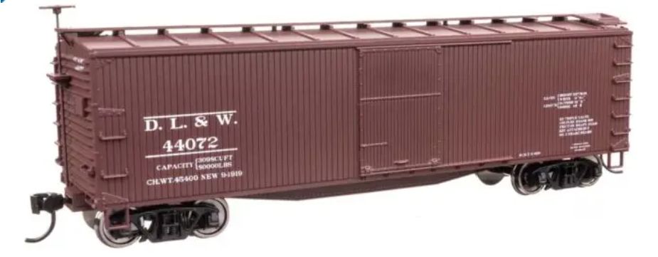 910-40177 - HO - DL&amp;W 40' Wood Box Car 44072