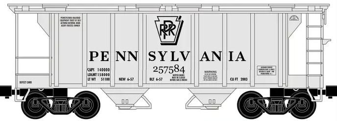 RMT86315 - O - PRR 2-Bay Covered Hopper