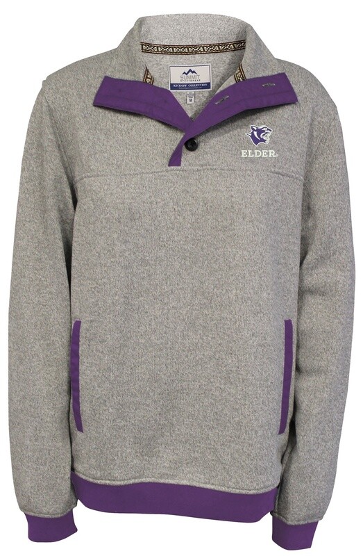 WOS SUMMIT HEATHER SWEATER  1/4 BUTTON UP