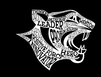 BLACK T WORDED PANTHER